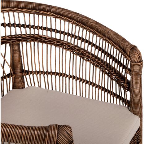 ΠΟΛΥΘΡΟΝΑ MALAWI HM9635.01 ΞΥΛΟ ΜΑΟΝΙ & RATTAN--Β'ΔΙΑΛΟΓΗΣ 80x70x86Υεκ.