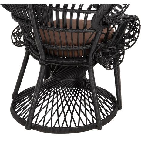 ΠΟΛΥΘΡΟΝΑ ROYAL PEACOCK HM9342.03 RATTAN ΜΑΥΡΟ-ΜΑΞΙΛΑΡΙ ΜΑΥΡΟ 114x72x150Yεκ. (Μαύρο)