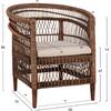 ΠΟΛΥΘΡΟΝΑ MALAWI HM9635.01 ΞΥΛΟ ΜΑΟΝΙ & RATTAN--Β'ΔΙΑΛΟΓΗΣ 80x70x86Υεκ.
