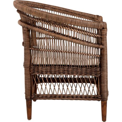 ΠΟΛΥΘΡΟΝΑ MALAWI HM9635.01 ΞΥΛΟ ΜΑΟΝΙ & RATTAN--Β'ΔΙΑΛΟΓΗΣ 80x70x86Υεκ.