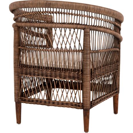 ΠΟΛΥΘΡΟΝΑ MALAWI HM9635.01 ΞΥΛΟ ΜΑΟΝΙ & RATTAN--Β'ΔΙΑΛΟΓΗΣ 80x70x86Υεκ.
