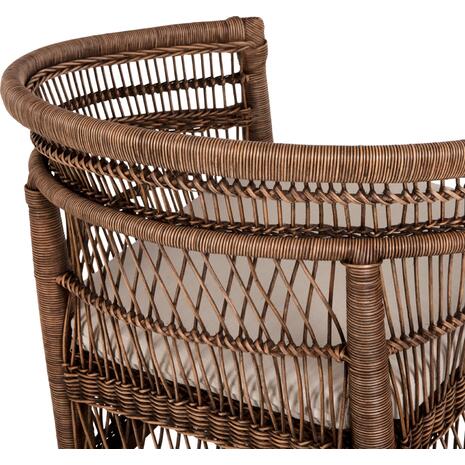 ΠΟΛΥΘΡΟΝΑ MALAWI HM9635.01 ΞΥΛΟ ΜΑΟΝΙ & RATTAN--Β'ΔΙΑΛΟΓΗΣ 80x70x86Υεκ.