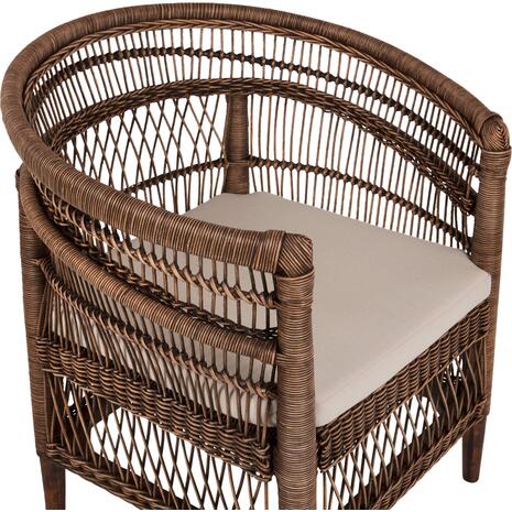 ΠΟΛΥΘΡΟΝΑ MALAWI HM9635.01 ΞΥΛΟ ΜΑΟΝΙ & RATTAN--Β'ΔΙΑΛΟΓΗΣ 80x70x86Υεκ.