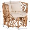 ΠΟΛΥΘΡΟΝΑ ΚΑΑΝ HM5994 ΚΛΑΔΙΑ TEAK ΣΕ ΦΥΣΙΚΟ-ΜΑΞΙΛΑΡΙΑ ΛΕΥΚΑ 95x89x80Υεκ.