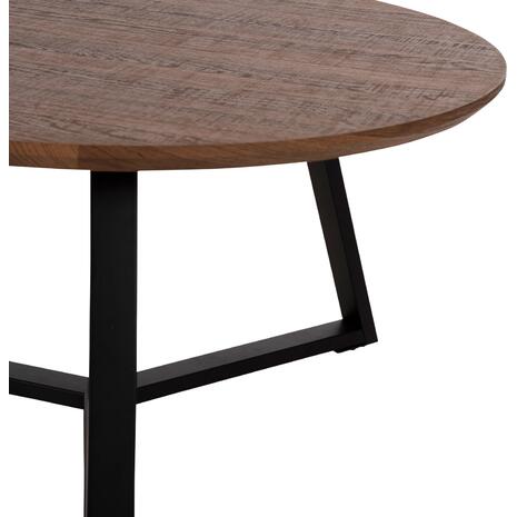 ΤΡΑΠΕΖΙ ΣΑΛΟΝΙΟΥ ΣΤΡΟΓΓΥΛΟ ROCKET HM9586.04 MDF WALNUT-ΜΑΥΡΗ ΣΑΓΡΕ ΒΑΣΗ Φ80x42Υεκ.
