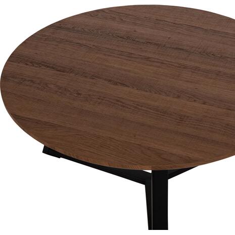 ΤΡΑΠΕΖΙ ΣΑΛΟΝΙΟΥ ΣΤΡΟΓΓΥΛΟ ROCKET HM9586.04 MDF WALNUT-ΜΑΥΡΗ ΣΑΓΡΕ ΒΑΣΗ Φ80x42Υεκ.