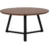 ΤΡΑΠΕΖΙ ΣΑΛΟΝΙΟΥ ΣΤΡΟΓΓΥΛΟ ROCKET HM9586.04 MDF WALNUT-ΜΑΥΡΗ ΣΑΓΡΕ ΒΑΣΗ Φ80x42Υεκ.