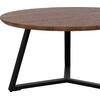 ΤΡΑΠΕΖΙ ΣΑΛΟΝΙΟΥ ΣΤΡΟΓΓΥΛΟ ROCKET HM9586.04 MDF WALNUT-ΜΑΥΡΗ ΣΑΓΡΕ ΒΑΣΗ Φ80x42Υεκ.