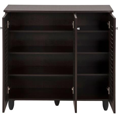 ΠΑΠΟΥΤΣΟΘΗΚΗ-ΝΤΟΥΛΑΠΑ PROLLY HM9609.01 ΜΕΛΑΜΙΝΗ WENGE-3ΠΟΡΤΕΣ-4ΡΑΦΙΑ 87x32x88Υεκ.
