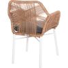 ΠΟΛΥΘΡΟΝΑ TOPIN HM6048.01 ΑΛΟΥΜΙΝΙΟ ΛΕΥΚΟ-P.E. RATTAN ΑΝΟΙΧΤΟ ΚΑΦΕ-ΜΑΞΙΛΑΡΙ ΓΚΡΙ 58x60x83Υ εκ