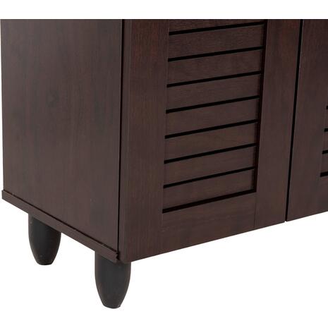 ΠΑΠΟΥΤΣΟΘΗΚΗ-ΝΤΟΥΛΑΠΑ PROLLY HM9608.01 ΜΕΛΑΜΙΝΗ WENGE-2ΠΟΡΤΕΣ-4ΡΑΦΙΑ 60x34x88Υεκ.