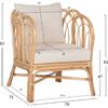 ΠΟΛΥΘΡΟΝΑ ESTOR HM9817 RATTAN ΣΕ ΦΥΣΙΚΟ-ΛΕΥΚΟ ΜΑΞΙΛΑΡΙ 78x75x92Υ εκ.