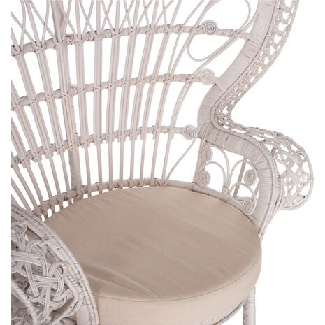 ΠΟΛΥΘΡΟΝΑ ROYAL PEACOCK HM9342.02 RATTAN ΣΕ ΛΕΥΚΟ-ΜΑΞΙΛΑΡΙ ΛΕΥΚΟ 114x72x150Yεκ. (Λευκό)