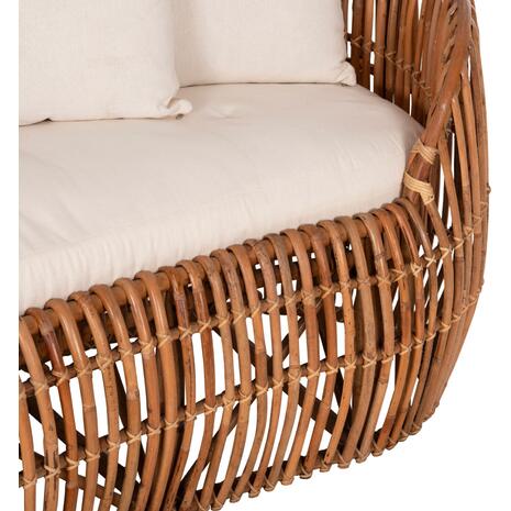 ΚΑΝΑΠΕΣ-ΑΝΑΚΛΙΝΤΡΟ LANTRY HM5991 ΦΥΣΙΚΟ RATTAN- ΛΕΥΚΑ ΜΑΞΙΛΑΡΙΑ 215x60x78Yεκ.