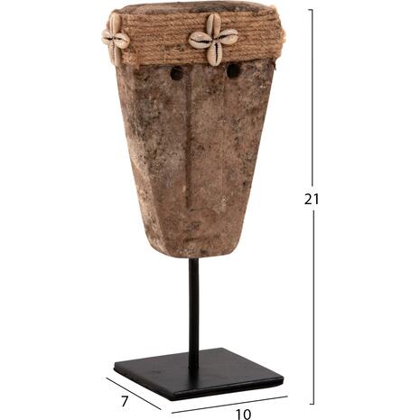 ΕΠΙΤΡΑΠΕΖΙΟ ΔΙΑΚΟΣΜΗΤΙΚΟ ΠΡΟΣΩΠΟ HM4315 PARAS STONE-ΜΕΤΑΛΛΙΚΟ ΜΑΥΡΟ STAND 10x7x21Υ εκ.