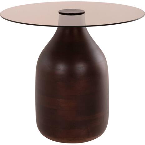 ΒΟΗΘΗΤΙΚΑ ΤΡΑΠΕΖΑΚΙΑ 2ΤΜΧ CHANG HM9668 ΞΥΛΟ MANGO-ΓΥΑΛΙ TOP Φ55x49,5Υ & Φ40x36,5Υεκ.