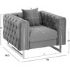 ΠΟΛΥΘΡΟΝΑ τ.CHESTERFIELD MOBAR HM3261.01 ΓΚΡΙ ΒΕΛΟΥΔΟ-ΜΕΤΑΛΛΙΚΑ ΠΟΔΙΑ 99x86,5x77Υεκ. (Γκρι)