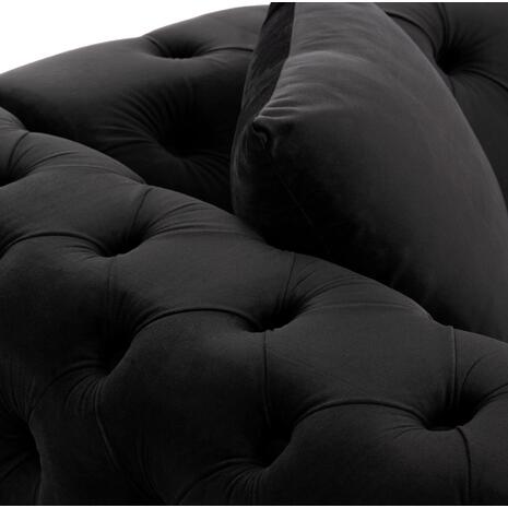 ΚΑΝΑΠΕΣ τ.CHESTERFIELD MOBAR HM3262.04 ΜΑΥΡΟ ΒΕΛΟΥΔΟ-ΜΕΤΑΛΛΙΚΑ ΠΟΔΙΑ 154x85x68Υεκ
