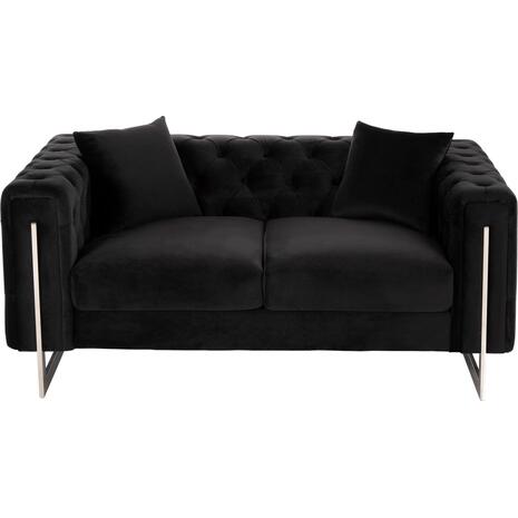 ΚΑΝΑΠΕΣ τ.CHESTERFIELD MOBAR HM3262.04 ΜΑΥΡΟ ΒΕΛΟΥΔΟ-ΜΕΤΑΛΛΙΚΑ ΠΟΔΙΑ 154x85x68Υεκ