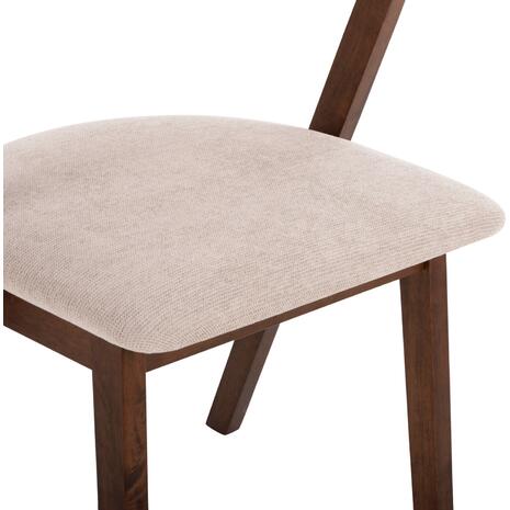 ΚΑΡΕΚΛΑ RIDER HM9734.02 RUBBERWOOD ΣΕ ΚΑΡΥΔΙ-ΥΦΑΣΜΑ ΕΚΡΟΥ 59x59x83Yεκ. (σετ 2 τεμαχίων)