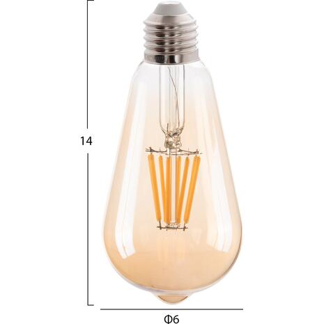 ΛΑΜΠΤΗΡΑΣ HM4188.02 LED FILAMENT 8W E27 DIMMABLE 3000K GOLD