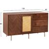 ΜΠΟΥΦΕΣ MEEN HM9735 MDF ΜΕ ΦΥΣΙΚΟ ΚΑΠΛΑΜΑ ΚΑΡΥΔΙΑΣ-ΧΡΥΣΑ ΜΕΤΑΛΛΙΚΑ ΠΟΔΙΑ 150x40x80Υεκ