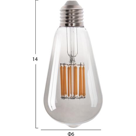 ΛΑΜΠΤΗΡΑΣ HM4189.03 LED FILAMENT 12W E27 2700K SMOKE