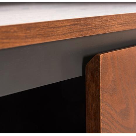 ΜΠΟΥΦΕΣ BEEN HM9740 MDF ΣΕ ΣΚΟΥΡΟ ΓΚΡΙ & ΚΑΡΥΔΙ ΚΑΠΛΑΜΑ 170x43x83Υεκ.
