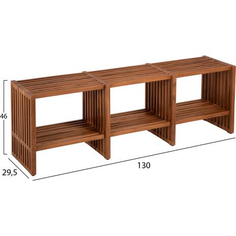 ΚΟΝΣΟΛΑ TV NYA HM9831 ΜΑΣΙΦ ΞΥΛΟ TEAK ΣΕ ΦΥΣΙΚΟ ΧΡΩΜΑ 130x29,5x46Υ εκ.