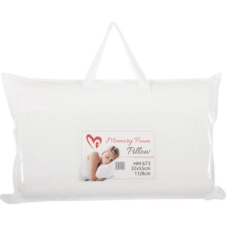 ΜΑΞΙΛΑΡΙ ΥΠΝΟΥ BEZEL HM673 MEMORY FOAM-ΛΕΥΚΟ ΥΦΑΣΜΑ 55x32Υεκ (Λευκό)