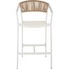 ΣΚΑΜΠΟ ΑΛΟΥΜΙΝΙΟΥ MIRI ΛΕΥΚΟ ΜΕ ΜΠΡΑΤΣΑ RATTAN & TEXTLINE 56x58x105Yεκ. HM5892.22
