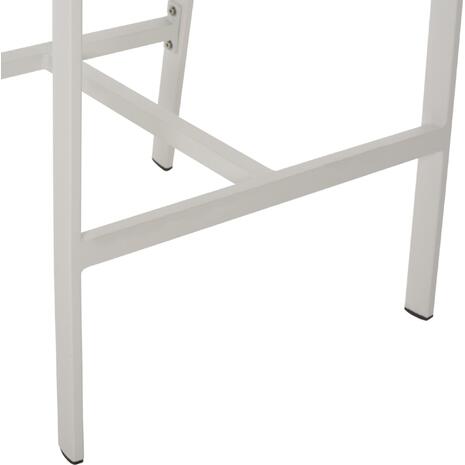 ΣΚΑΜΠΟ ΑΛΟΥΜΙΝΙΟΥ MIRI ΛΕΥΚΟ ΜΕ ΜΠΡΑΤΣΑ RATTAN & TEXTLINE 56x58x105Yεκ. HM5892.22