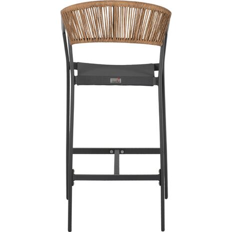 ΣΚΑΜΠΟ ΑΛΟΥΜΙΝΙΟΥ ΑΝΘΡΑΚΙ ΜΕ ΜΠΡΑΤΣΑ RATTAN & TEXTLINE 56x58x105Yεκ.HM5892.21