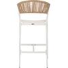 ΣΚΑΜΠΟ ΑΛΟΥΜΙΝΙΟΥ MIRI ΛΕΥΚΟ ΜΕ ΜΠΡΑΤΣΑ RATTAN & TEXTLINE 56x58x105Yεκ. HM5892.22