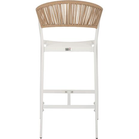 ΣΚΑΜΠΟ ΑΛΟΥΜΙΝΙΟΥ MIRI ΛΕΥΚΟ ΜΕ ΜΠΡΑΤΣΑ RATTAN & TEXTLINE 56x58x105Yεκ. HM5892.22