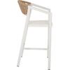 ΣΚΑΜΠΟ ΑΛΟΥΜΙΝΙΟΥ MIRI ΛΕΥΚΟ ΜΕ ΜΠΡΑΤΣΑ RATTAN & TEXTLINE 56x58x105Yεκ. HM5892.22