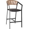 ΣΚΑΜΠΟ ΑΛΟΥΜΙΝΙΟΥ ΜΑΥΡΟ ΜΕ ΜΠΡΑΤΣΑ RATTAN & TEXTLINE 56x58x105Yεκ.HM5892.25