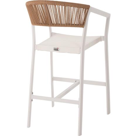 ΣΚΑΜΠΟ ΑΛΟΥΜΙΝΙΟΥ MIRI ΛΕΥΚΟ HM5892.32 ΜΕΣ. ΥΨΟΥΣ-ΜE RATTAN & TEXTILENE 57x57x99,5Yεκ.
