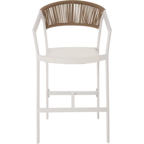 ΣΚΑΜΠΟ ΑΛΟΥΜΙΝΙΟΥ MIRI ΛΕΥΚΟ HM5892.32 ΜΕΣ. ΥΨΟΥΣ-ΜE RATTAN & TEXTILENE 57x57x99,5Yεκ.