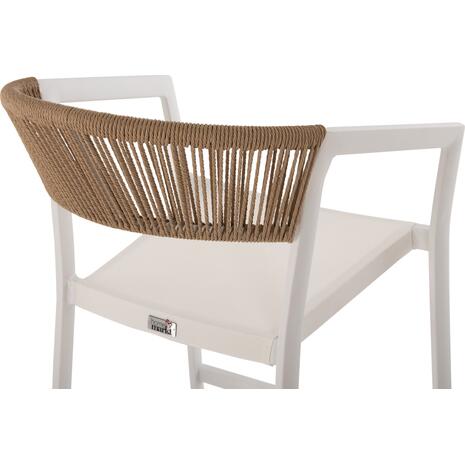 ΣΚΑΜΠΟ ΑΛΟΥΜΙΝΙΟΥ MIRI ΛΕΥΚΟ HM5892.32 ΜΕΣ. ΥΨΟΥΣ-ΜE RATTAN & TEXTILENE 57x57x99,5Yεκ.