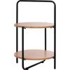 ΒΟΗΘΗΤΙΚΟ ΤΡΑΠΕΖΙ SYLO HM9618.01 MDF ΣΕ ΦΥΣΙΚΟ-ΜΑΥΡΟ ΜΕΤΑΛΛΟ Φ44x66Υεκ.