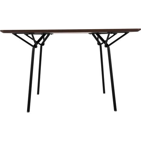ΤΡΑΠΕΖΙ ΤΡΑΠΕΖΑΡΙΑΣ TRENK HM9614.02 MDF ΜΕ ΚΑΠΛΑΜΑ ΔΡΥΟΣ ΚΑΡΥΔΙ-ΜΑΥΡΟ ΜΕΤΑΛΛΟ 120x120x75Υεκ.