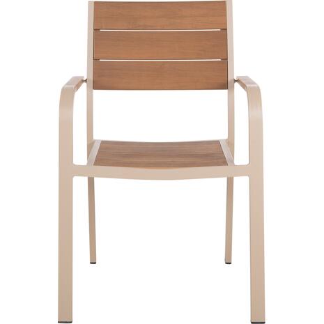 ΠΟΛΥΘΡΟΝΑ ΑΛΟΥΜΙΝΙΟΥ SAGA HM5127.04 ΣΑΜΠΑΝΙ ΜΕ POLYWOOD 55x52x86Yεκ.