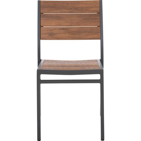 ΚΑΡΕΚΛΑ ΑΛΟΥΜΙΝΙΟΥ SAGA HM6063.02 ΣΚΟΥΡΟ ΓΚΡΙ ΜΕ POLYWOOD 46x52x86Υεκ.