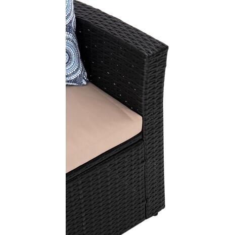 ΣΑΛΟΝΙ ΕΞ.ΧΩΡΟΥ 4ΤΜΧ THORE HM5978 ΣΥΝΘ. RATTAN ΜΑΥΡΟ-ΜΠΕΖ ΜΑΞΙΛΑΡΙΑ