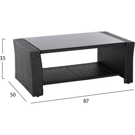 ΣΑΛΟΝΙ ΕΞ.ΧΩΡΟΥ 4ΤΜΧ THORE HM5978 ΣΥΝΘ. RATTAN ΜΑΥΡΟ-ΜΠΕΖ ΜΑΞΙΛΑΡΙΑ