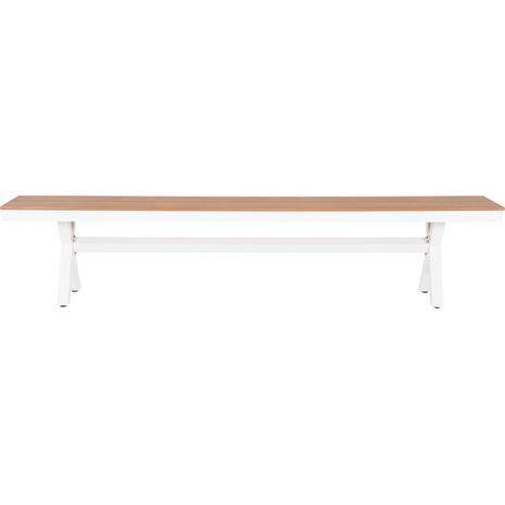 ΠΑΓΚΑΚΙ ΑΛΟΥΜΙΝΙΟΥ TAWNEE HM6040.02 ΛΕΥΚΟ-POLYWOOD ΚΑΘΙΣΜΑ ΦΥΣΙΚΟ 220x36x44,5Υεκ.