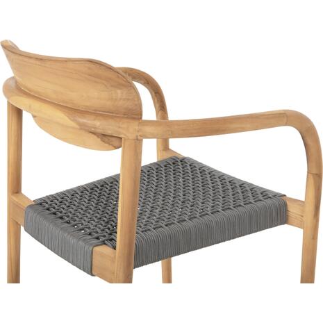 ΠΟΛΥΘΡΟΝΑ OSLO HM9636.08 ΞΥΛΟ TEAK ΦΥΣΙΚΟ & ΓΚΡΙ ΣΧΟΙΝΙ 55x54x80Yεκ.