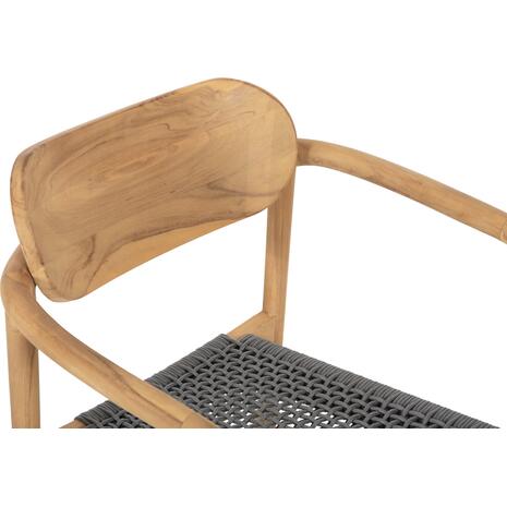 ΠΟΛΥΘΡΟΝΑ OSLO HM9636.08 ΞΥΛΟ TEAK ΦΥΣΙΚΟ & ΓΚΡΙ ΣΧΟΙΝΙ 55x54x80Yεκ.