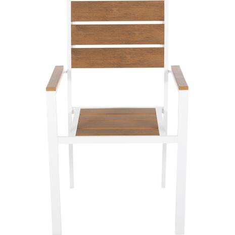 ΠΟΛΥΘΡΟΝΑ ΑΛΟΥΜΙΝΙΟΥ SAGA HM5981.01 ΛΕΥΚΗ-POLYWOOD ΣΕ ΦΥΣΙΚΟ 55x55x86Υεκ.